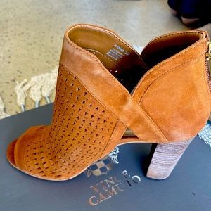 Vince Camuto open toe booties.